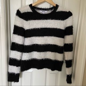 DKNY juniors black & white stripe sweater, XL